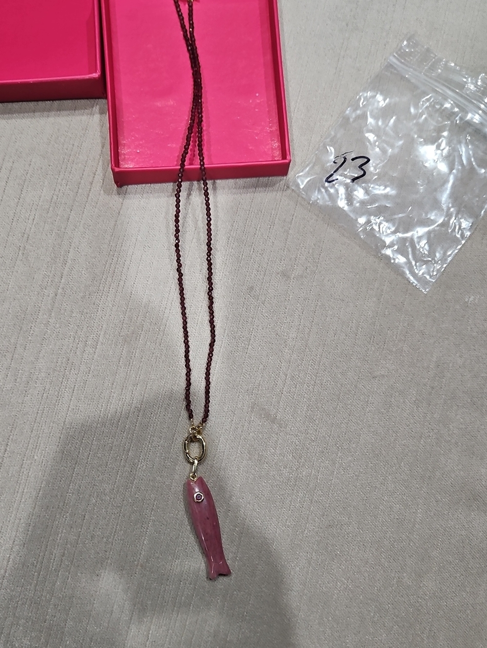 Pink Fish Pendant Necklace - Women's Jewelry